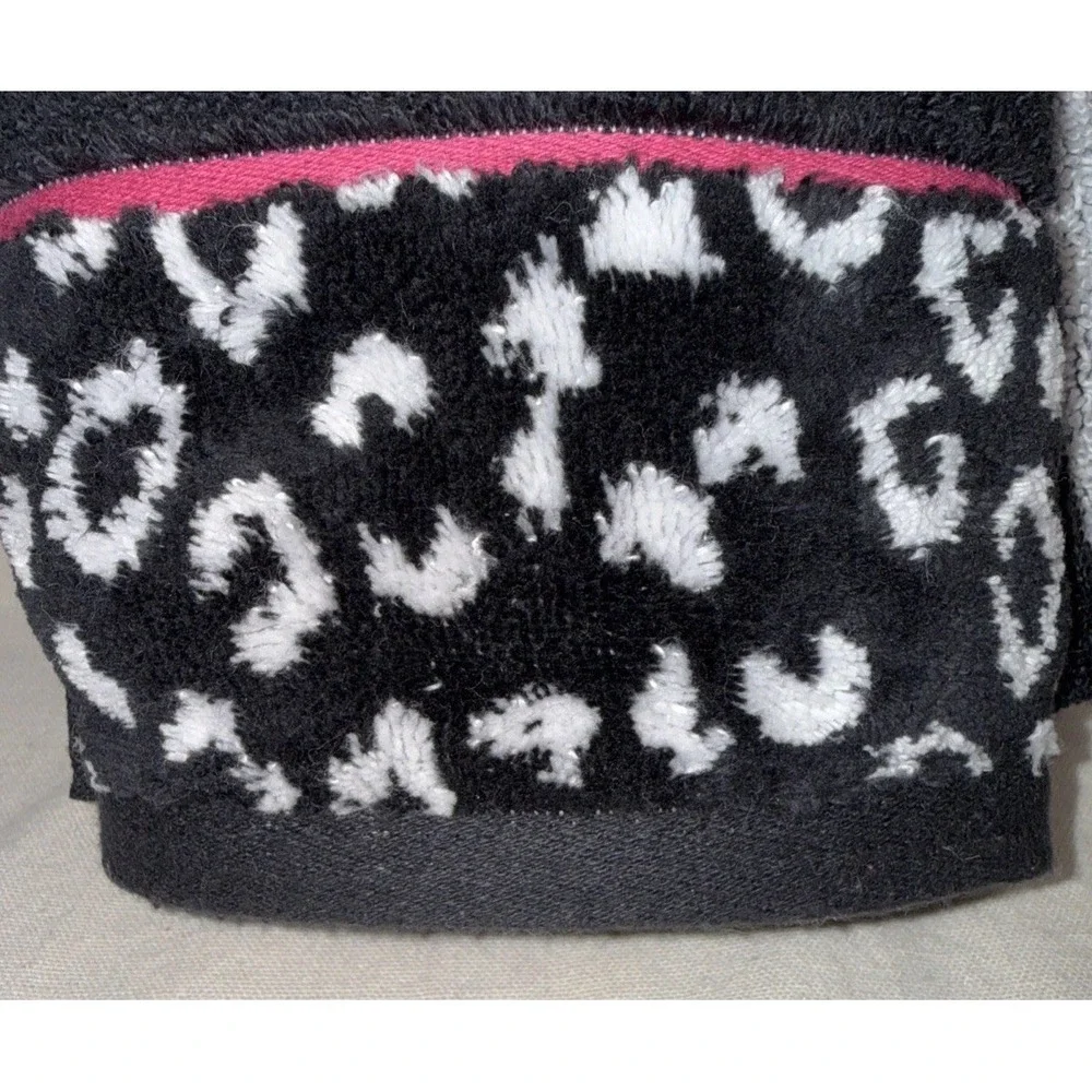 NEW Betsey Johnson 2 Pc Hand Towel Set Black Leopard 100% Cotton Qty Discount